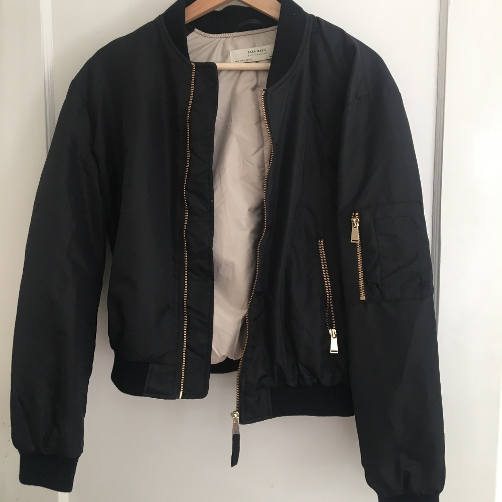 Zara Satin Bomber Jacket